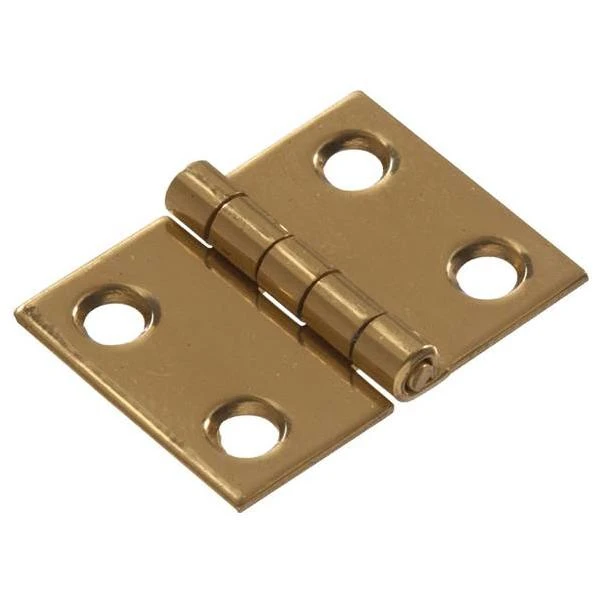 3/4 X 1 Solid Brass Broad Hinge, Bright, Brass Finish Hillman Door Hinges