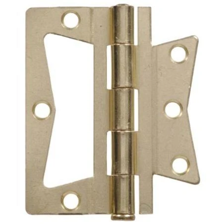 4 Non Mortise Hinge - Removable Pin - Brass Finish 2Pk Hillman Door Hinges