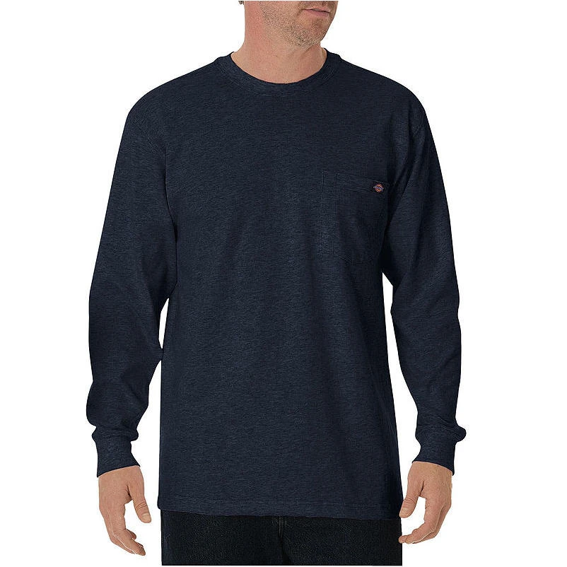 Mens Dickies Long Sleeve Crew Neck Tee - Dark Navy XL, Dark Navy