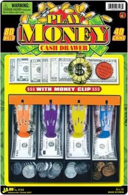 Ja-Ru 3123 8.5 x 13 Fun Bucks Cash Drawer