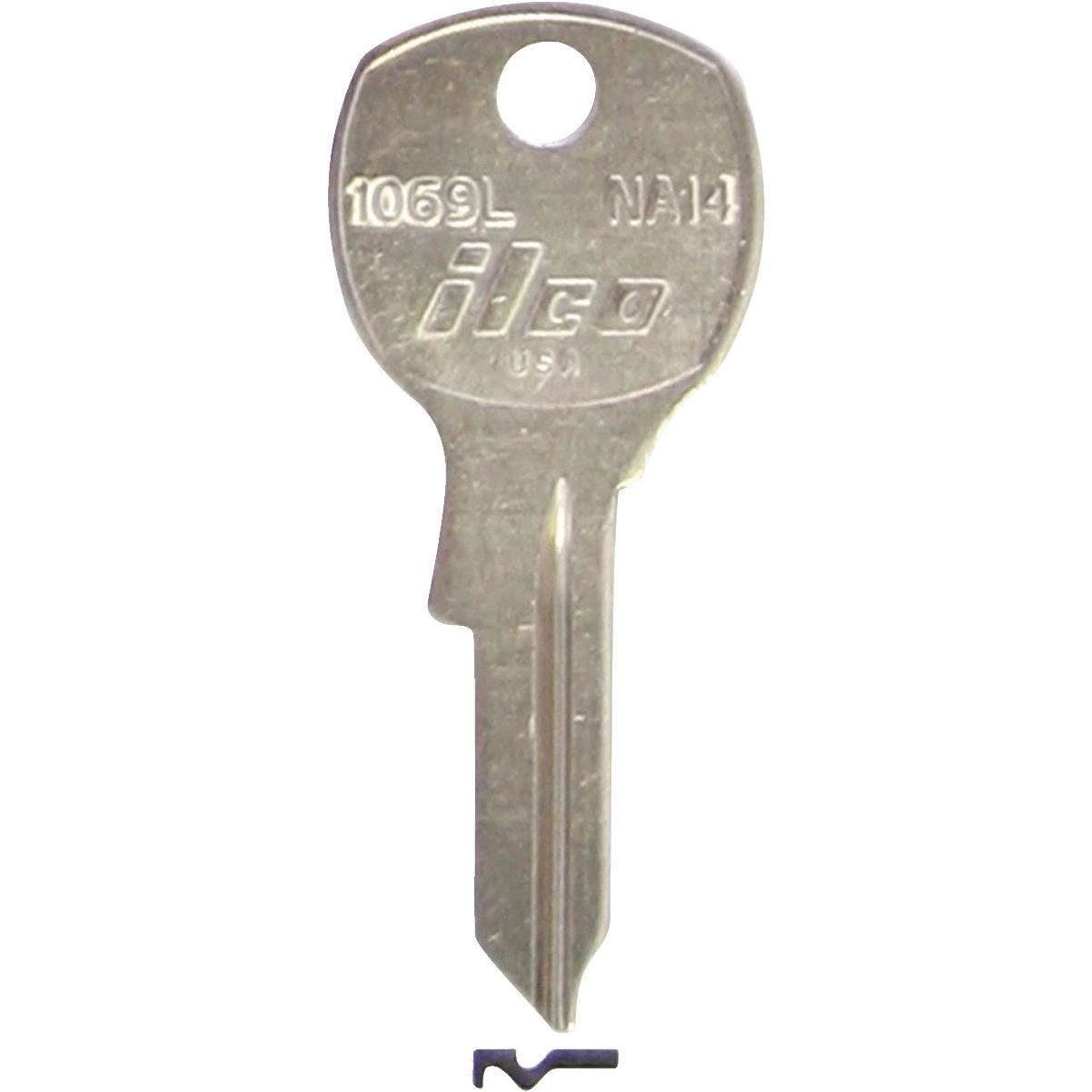 ILCO National Nickel Plated File Cabinet Key NA14 / 1069L (10-Pack)