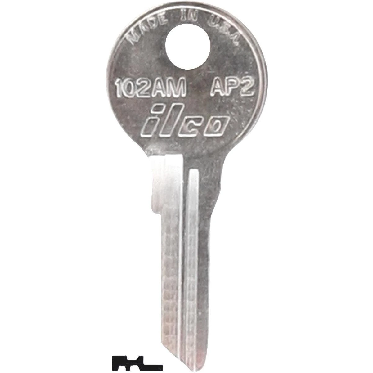 ILCO APS Nickel Plated File Cabinet Key AP2 / 102AM (10-Pack)