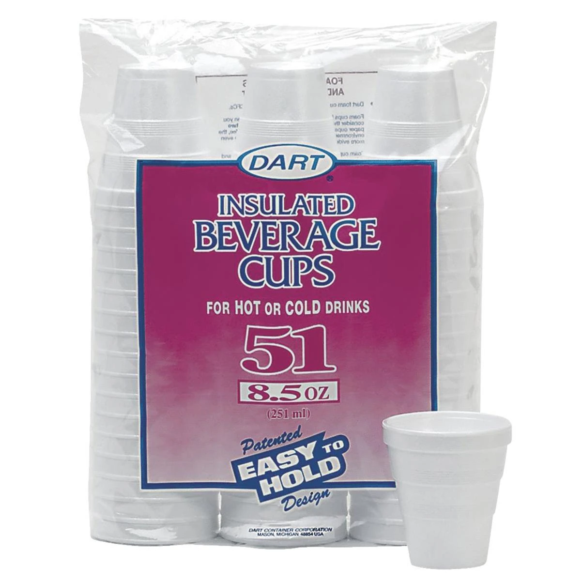 Dart 8.5 Oz. Insulated Beverage Foam Cups (51-Count)