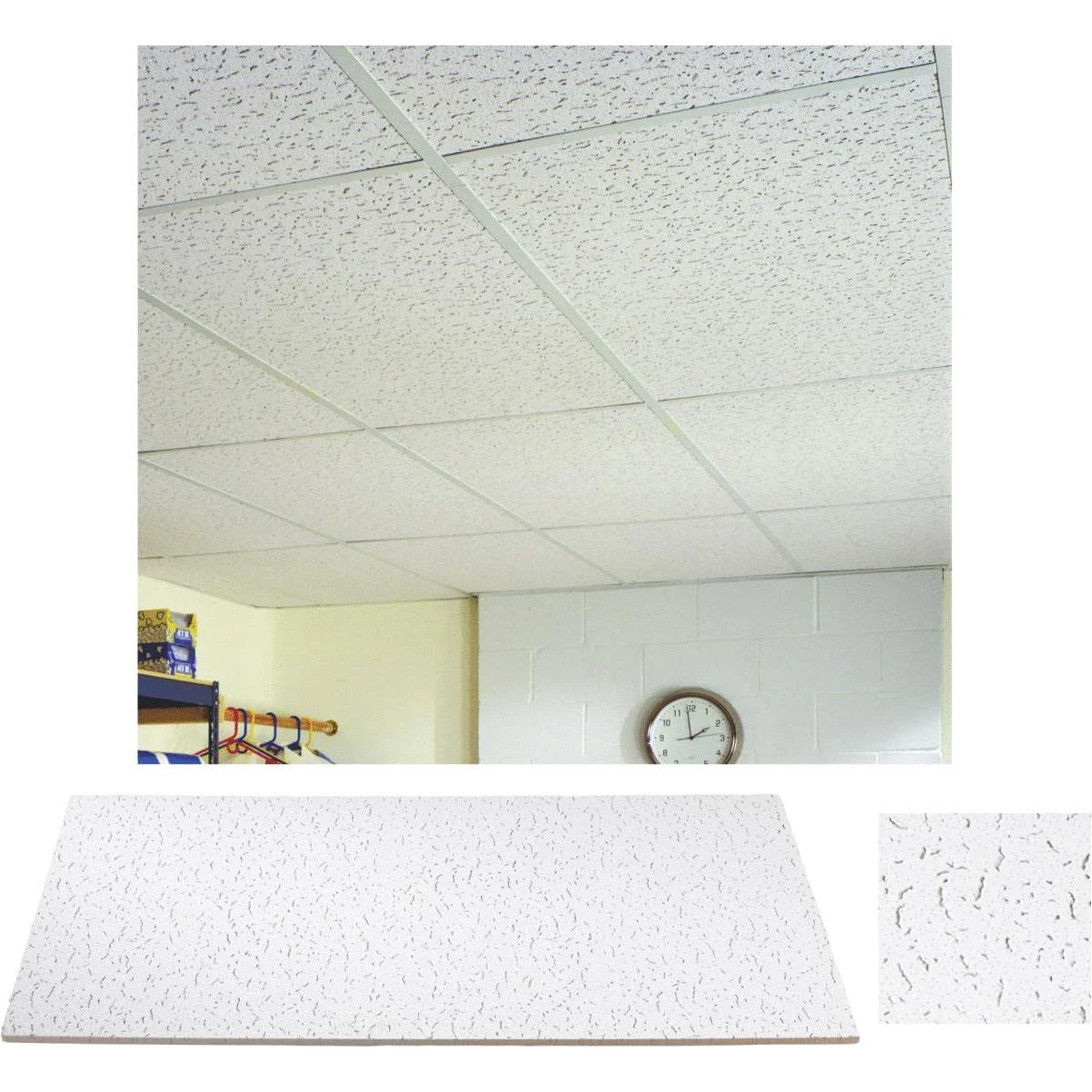 USG Fissured Basic 2 Ft. x 4 Ft. Square Edge Acoustical Ceiling Panels (8-Count)