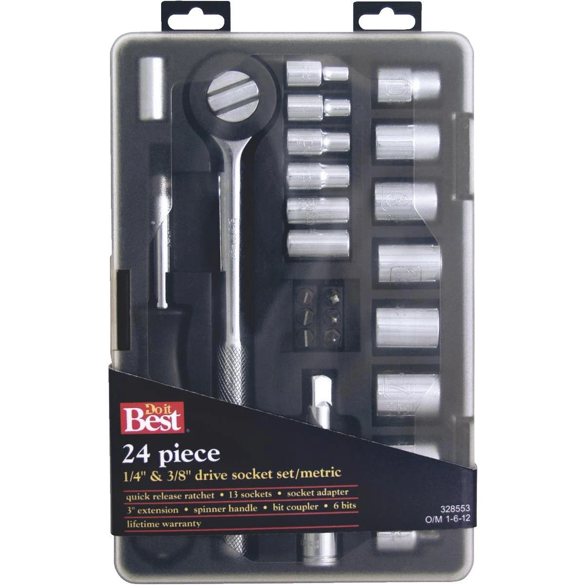 Do it Best Metric 1/4 In. and 3/8 In. Drive 6-Point Shallow Ratchet & Socket Set (24-Piece)