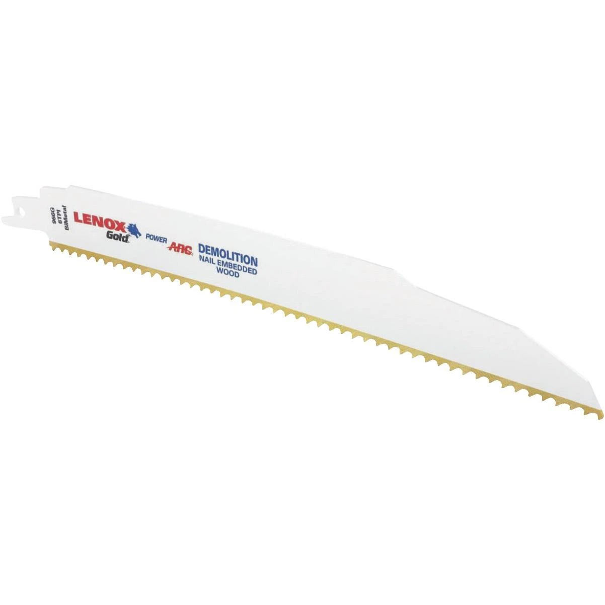 Lenox Gold Power Arc 9 In. 6 TPI Wood w/Nails Demolition Reciprocating Saw Blade (5-Pack)