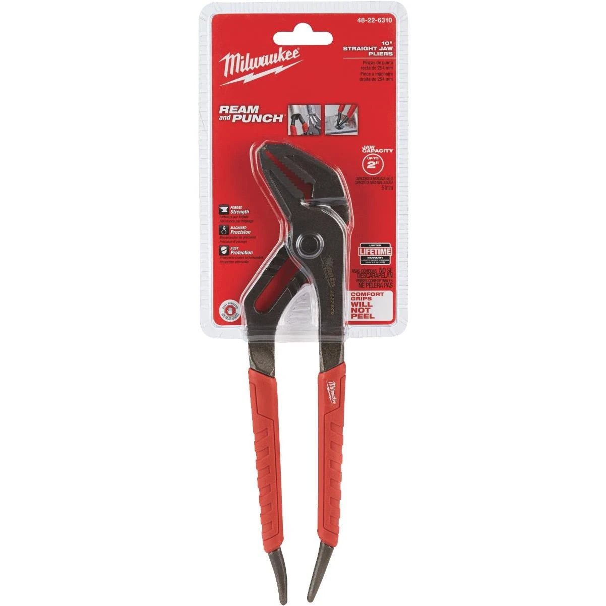 Milwaukee 10 In. Comfort Grip Straight Jaw Groove Joint Pliers