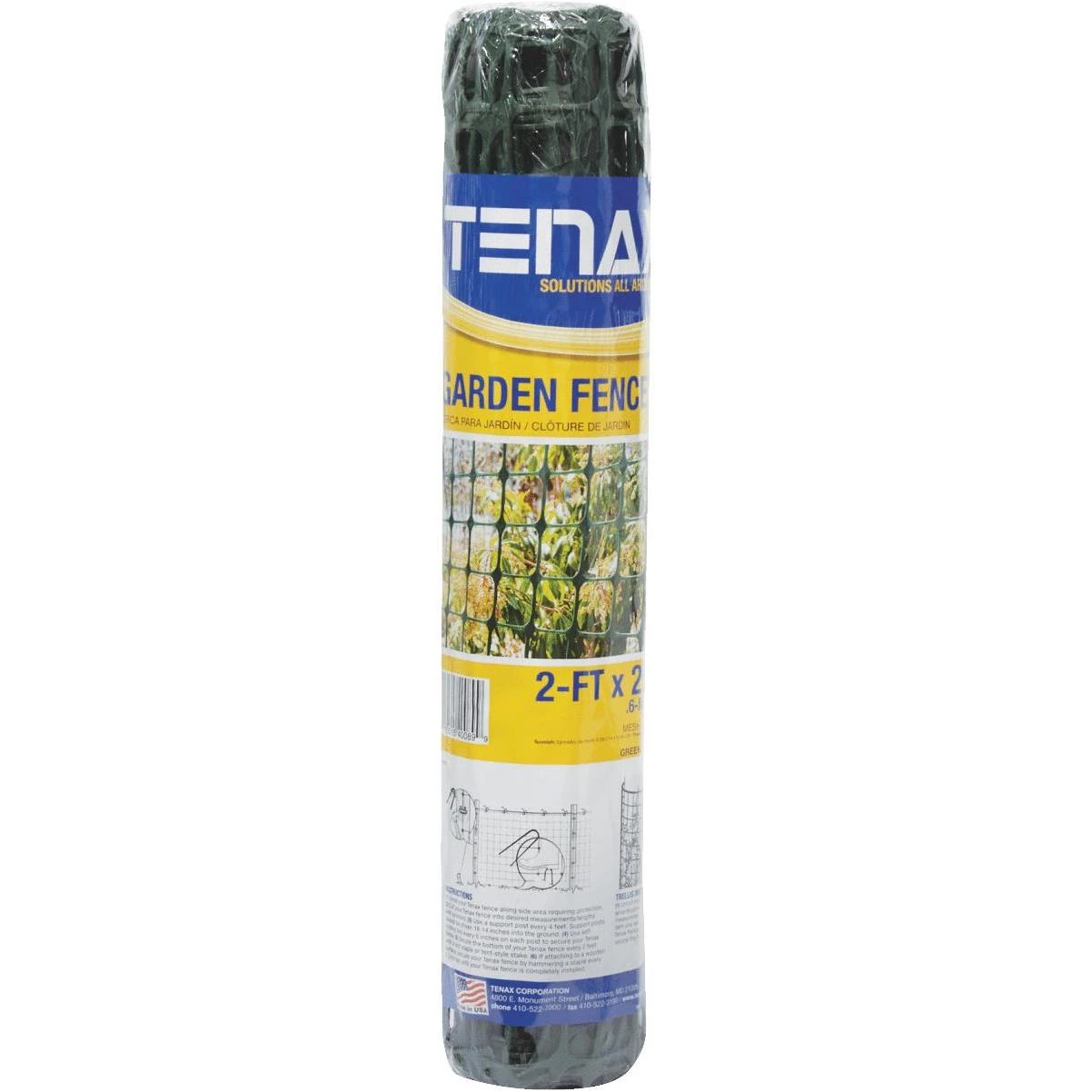 Tenax 2 Ft. H. x 25 Ft. L. High-Density Polyethylene Garden Fence, Green