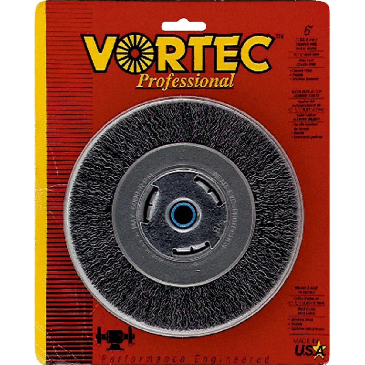 Weiler Vortec 6 In. Crimped, Coarse Bench Grinder Wire Wheel