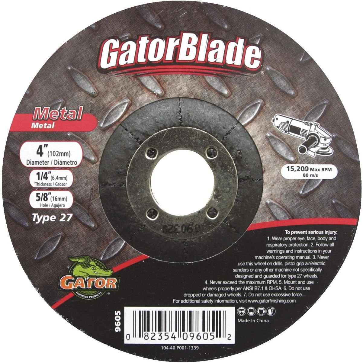 Gator Blade Type 27 4 In. x 1/4 In. x 5/8 In. Metal Cut-Off Wheel 