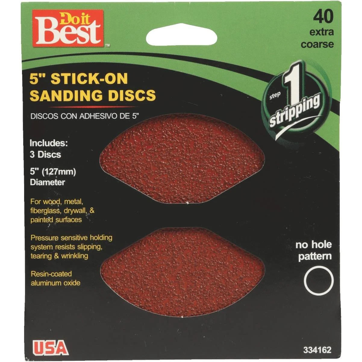 Do it Best 5 In. 40 Grit Stick-On Sanding Disc (3-Pack)