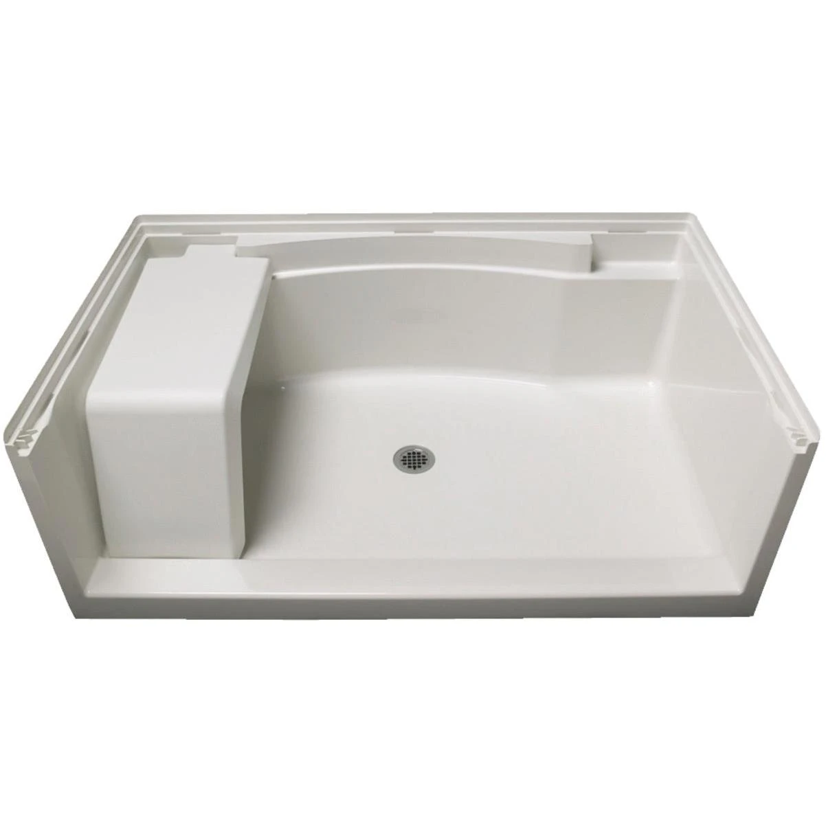 Sterling Accord 60 In. W x 36 In. D Center Drain Seated Shower Pan in White