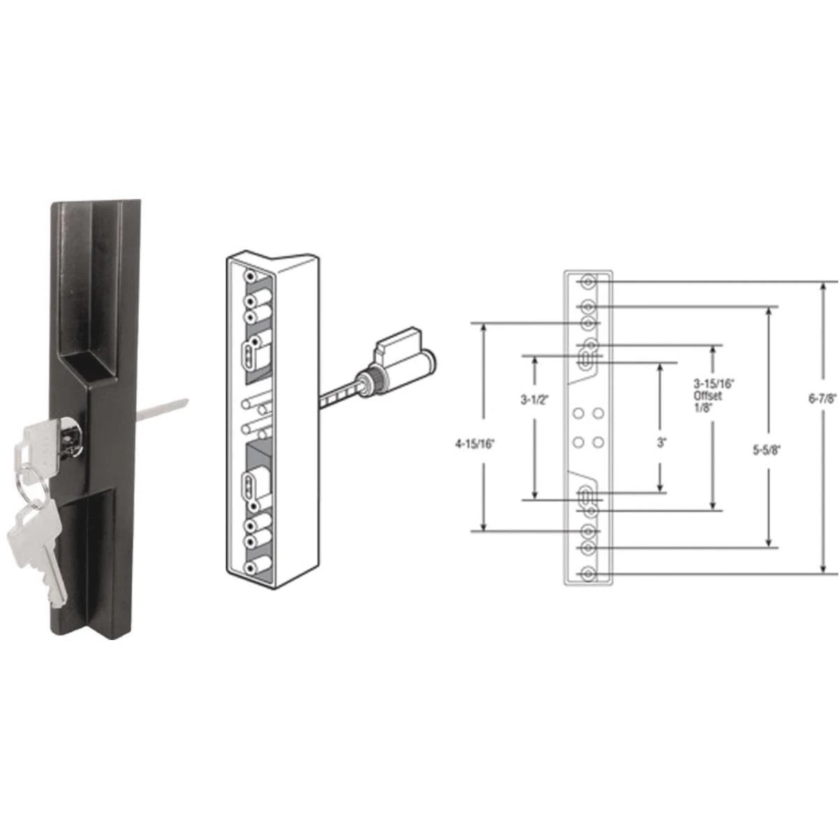 Prime-Line Sliding Patio Door Pull & Keyed Locking Unit