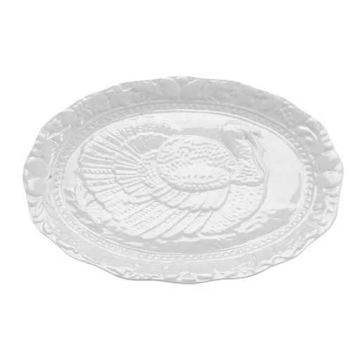 Porcelain Turkey Platter, 17.5-inch Oversized Serving Dish