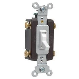 Pass & Seymour Standard 4-Way Toggle Switch, 15A, White