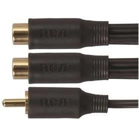 RCA 3 In. Single Male to Double Female Y-Adapter