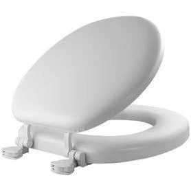 Mayfair Round White Vinyl Cushioned Toilet Seat