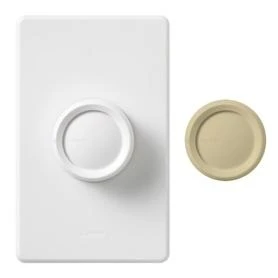 Rotary Fully Variable Ceiling Fan Control Dimmer Switch, White/Ivory Knobs