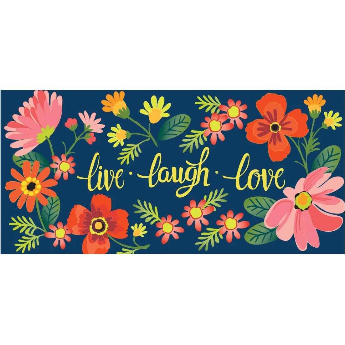 Sassafras Mats Outdoor Mats - 'Live Laugh Love' Floral Switch Mat