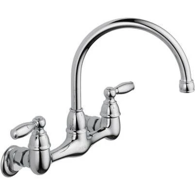 Peerless Claymore 2 Handle Wall Mount Kitchen Faucet