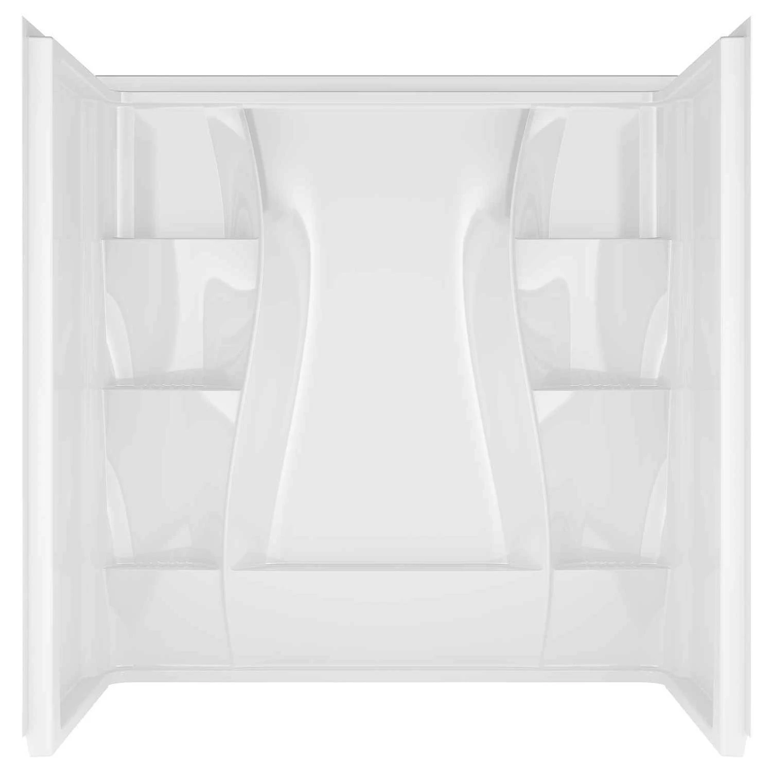 Delta Bathing System Classic White Three Piece Reversible Rectangle Bathtub Surround