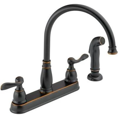 Delta Windemere 2-Handle Lever Kitchen Faucet with Side Spray, Oil-Rubbed Bronze