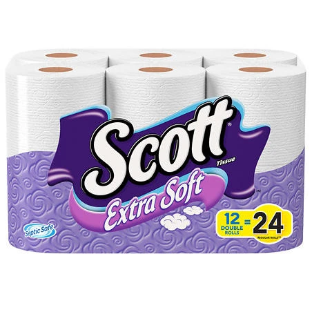 Scott Comfort Plus Extra Soft Toilet Paper (12 Double Rolls)