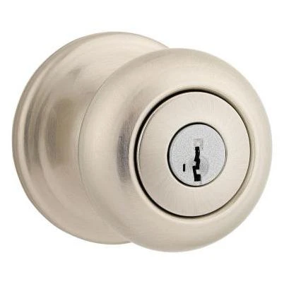 Kwikset Signature Series Satin Nickel Juno Entry Door Knob with SmartKey