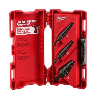 Milwaukee 3-Piece Black Oxide Step Drill Bit Set, #1 #2 #4