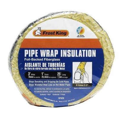 Pipe-Wrap Insulation Kit, Fiberglass , 1 x 3 In. x 25 Ft.