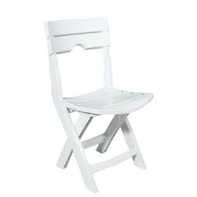 Quik-Fold White Resin Plastic Outdoor Lawn Chair