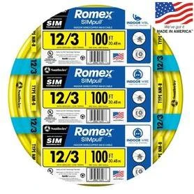 Southwire 100 ft 12/3 Solid Romex Type NM-B WG Non-Metallic Wire