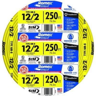 250 ft. 12/2 Solid Romex SIMpull CU NM-B W/G Wire