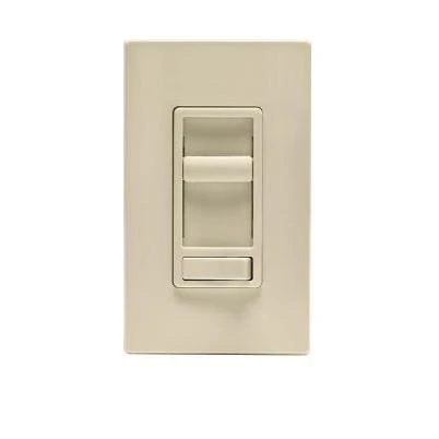 Leviton Decora Incandescent/LED/CFL Light Almond Slide Dimmer Switch