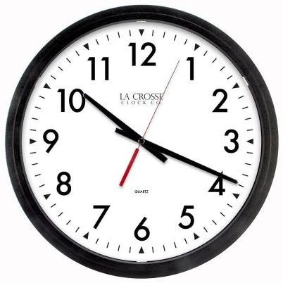 Commercial Wall Clock, Quartz Movement, Black, 14-In.