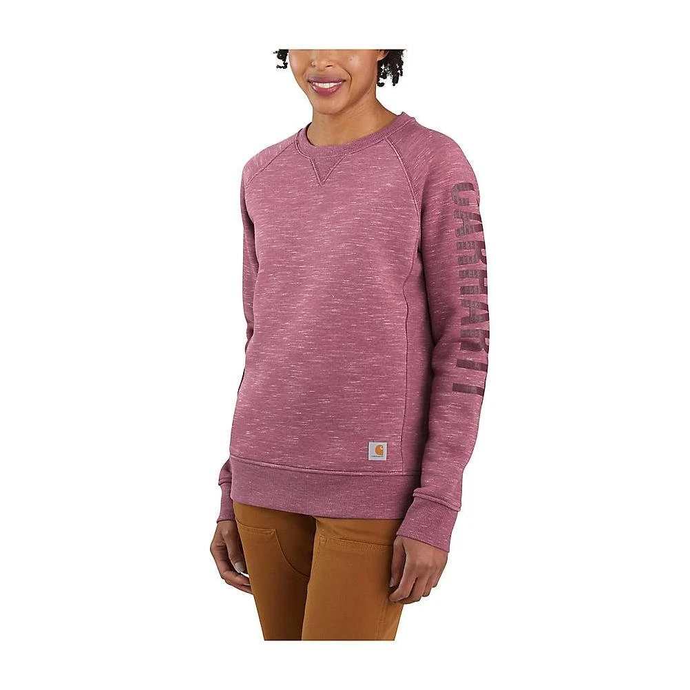 Carhartt Women s Relaxed Fit Midweight Crewneck Carhartt Graphic Sweat Medium Amethyst Smoke Space Dye Grass Valley