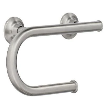Moen 8 In. Grab Bar with Toilet Paper Holder, Brushed Nickel