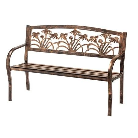 Metal Coneflower Bench