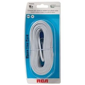 RCA 50 Ft. White Phone Cord