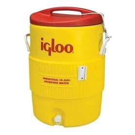 Igloo 10 Gal. Yellow Industrial Water Jug with Cup Dispenser Bracket