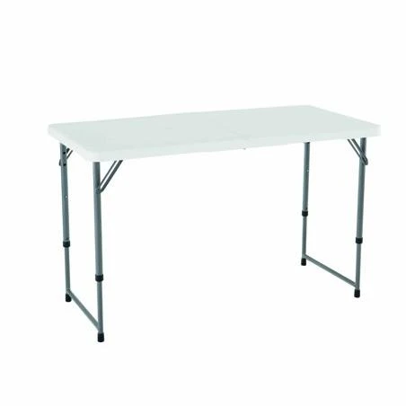 Lifetime 4 Ft. x 24 In. White Granite Light Commercial Fold-In-Half Table