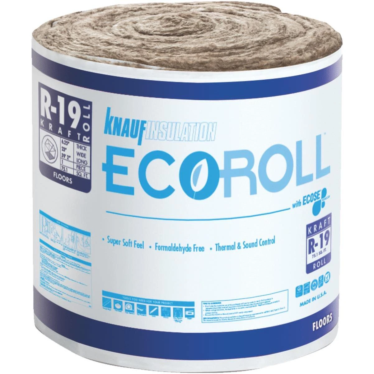 Guardian Knauf R-19 23 In. X 39 Ft. Kraft Faced Roll Fiberglass Insulation