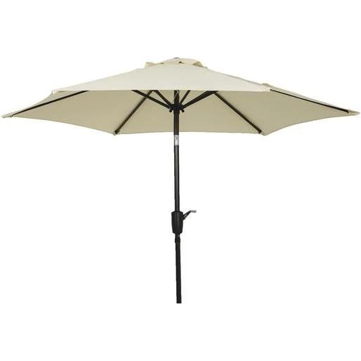 Outdoor Expressions 7.5 Ft. Aluminum Tilt/Crank Cream Patio Umbrella