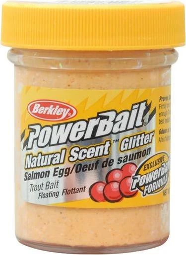 Powerbait Natural Scent Glitter Trout Bait - Salmon Peach/salmon Egg 1.75 Oz.
