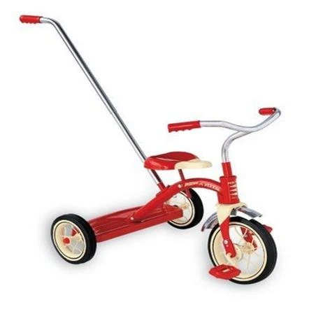 Radio Flyer Classic Red Tricycle with Push Handle Grass Valley