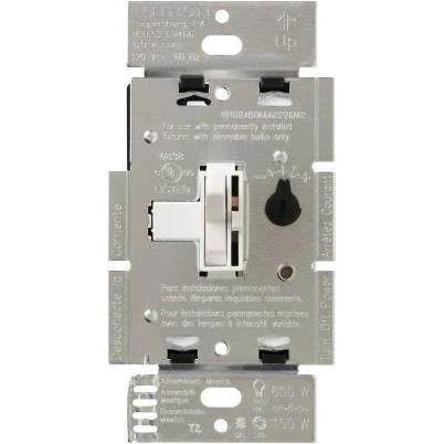 Toggle Dimmer Switch, Single Pole/3-Way, White, 150-Watt