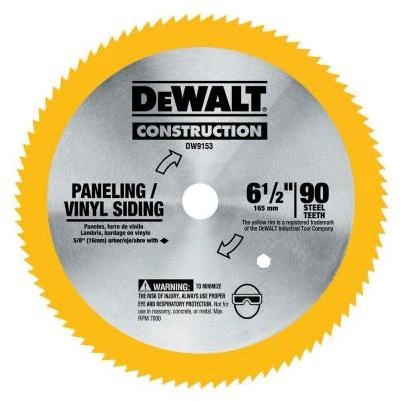 DeWalt 6-1/2 in. Dia. x 5/8 in. Construction Steel Circular Saw Blade 90 teeth 1 pk