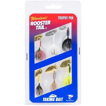 Wordens 225-Y350 Rooster Tail Tail 6 Pak, Sz 1/6oz, BL, CHR, FRT