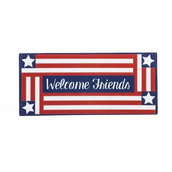 Welcome Friends Patriotic Switch Mat