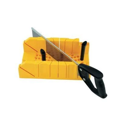 STANLEY 20-600 Clamping Miter Box, 14 in W Cutting, 45/90 deg, 45 deg Face Angle, 22.5 deg Octagonal Cutting Slot